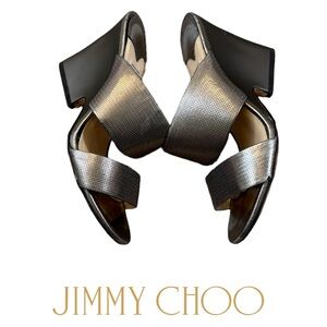 Jimmy Choo Wooden Platform Slide Sandal Heels 36